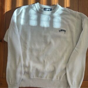 Stussy Light Gray Crewneck Sweater